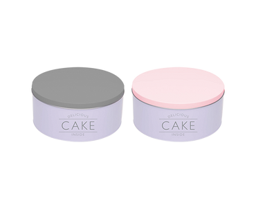 Round Cake Storage Tin Airtight Lid Cookies Biscuits Box Kitchen Baking Gift UK - ZYBUX